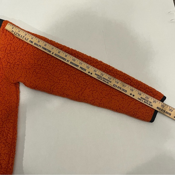 Wonder Nation three-quarter zip Sherpa jacket, extra large, orange and gray. - Picture 7 of 9